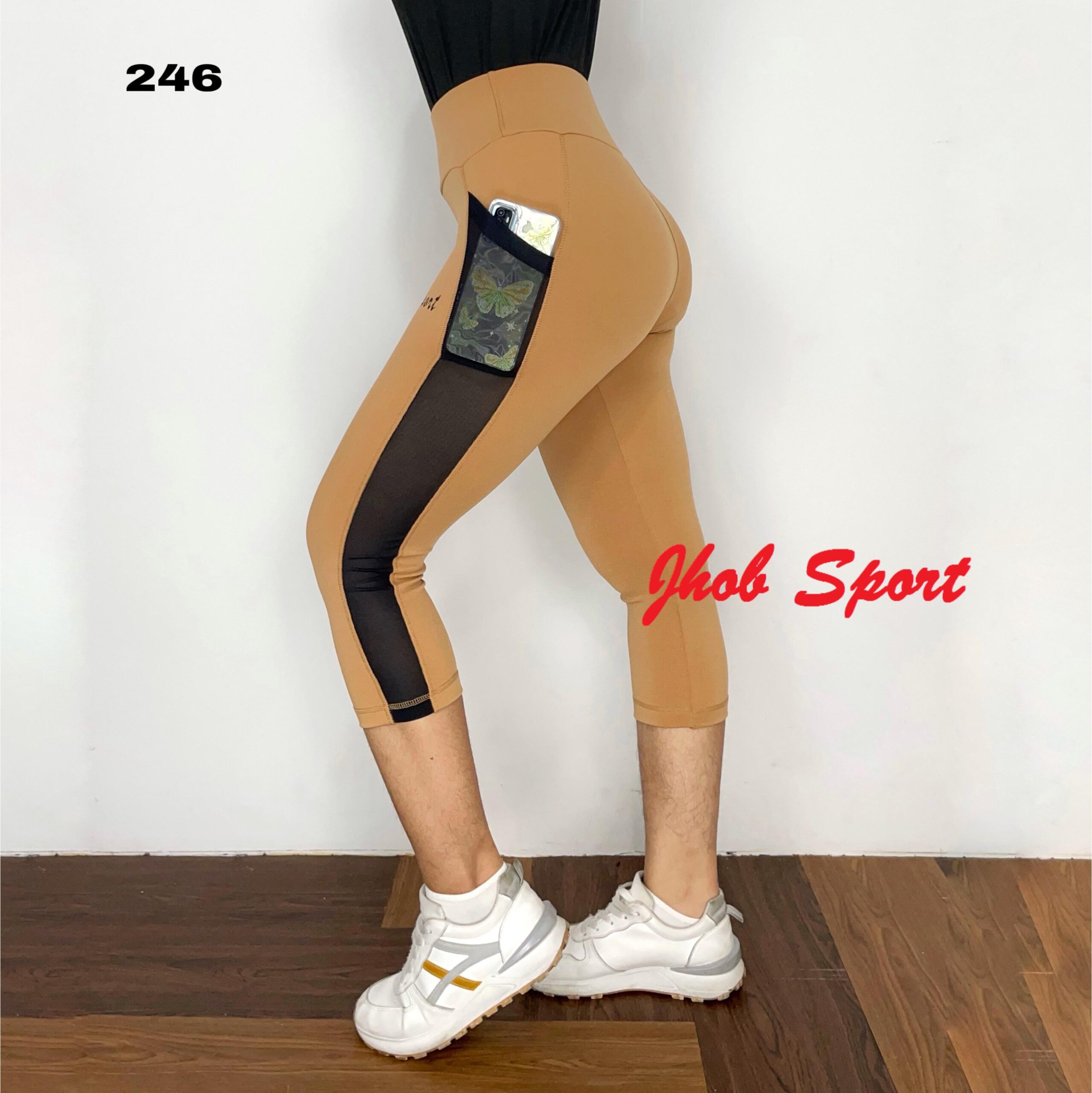 246 Legging 7/8 Jaring Polos Jumbo